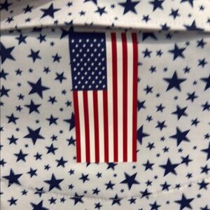 Rhoback White Shirt with Blue Stars